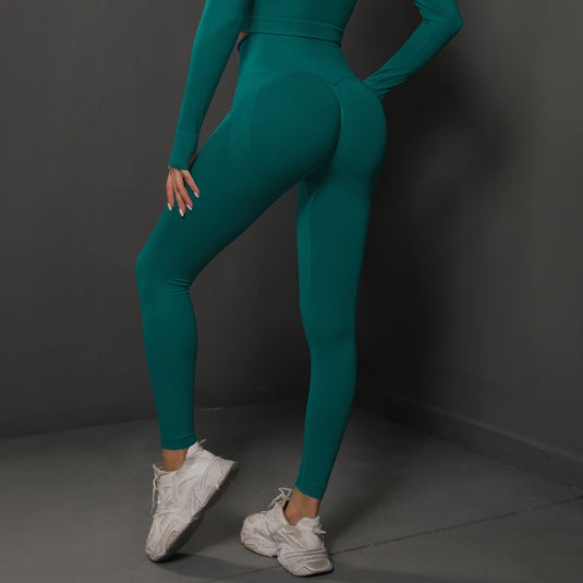 Translation missing: en.Size M Green Seamless High-Waisted Yoga Pants for Women - Lift Workout Leggings for Running, Gym, and Fitness