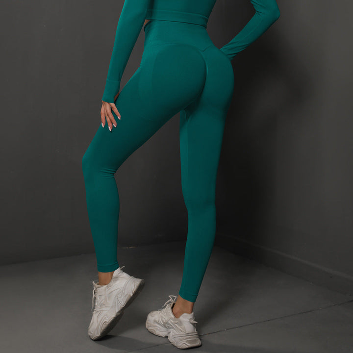 Translation missing: en.Size M Green Seamless High-Waisted Yoga Pants for Women - Lift Workout Leggings for Running, Gym, and Fitness