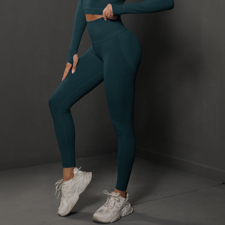 Translation missing: en.Size M Dark Green Seamless High-Waisted Yoga Pants for Women - Lift Workout Leggings for Running, Gym, and Fitness