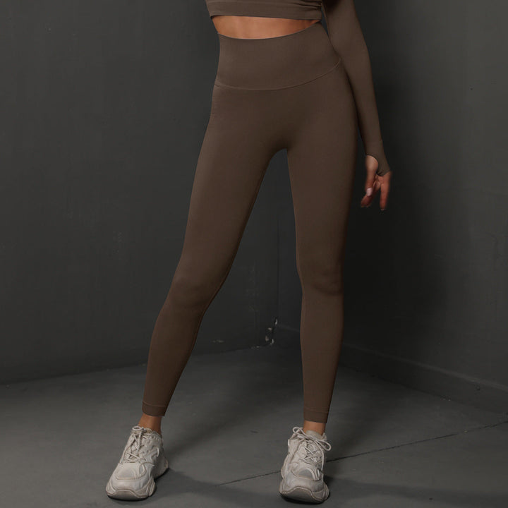 Translation missing: en.Size S Brown Seamless High-Waisted Yoga Pants for Women - Lift Workout Leggings for Running, Gym, and Fitness