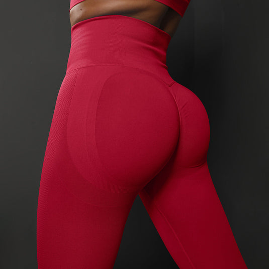 Translation missing: en.Size M Red Seamless High-Waisted Yoga Pants for Women - Lift Workout Leggings for Running, Gym, and Fitness