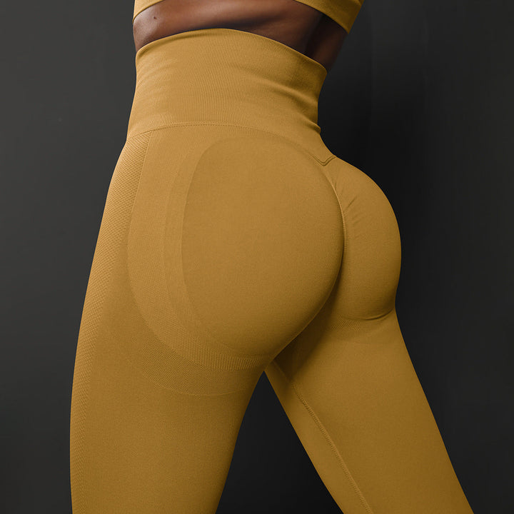 Translation missing: en.Size M Yellow Seamless High-Waisted Yoga Pants for Women - Lift Workout Leggings for Running, Gym, and Fitness