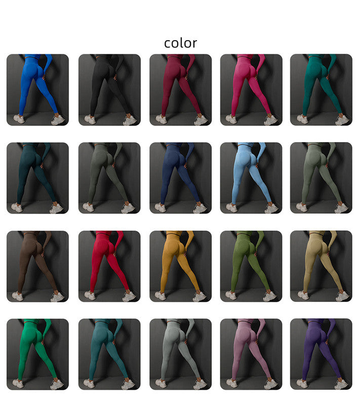 Translation missing: en.Size L Yellow Seamless High-Waisted Yoga Pants for Women - Lift Workout Leggings for Running, Gym, and Fitness