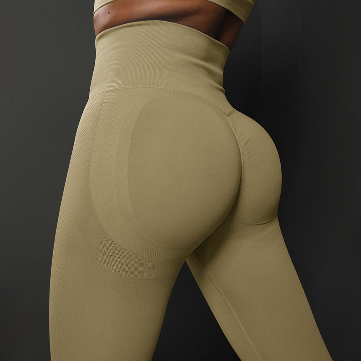 Translation missing: en.Size M Khaki Seamless High-Waisted Yoga Pants for Women - Lift Workout Leggings for Running, Gym, and Fitness