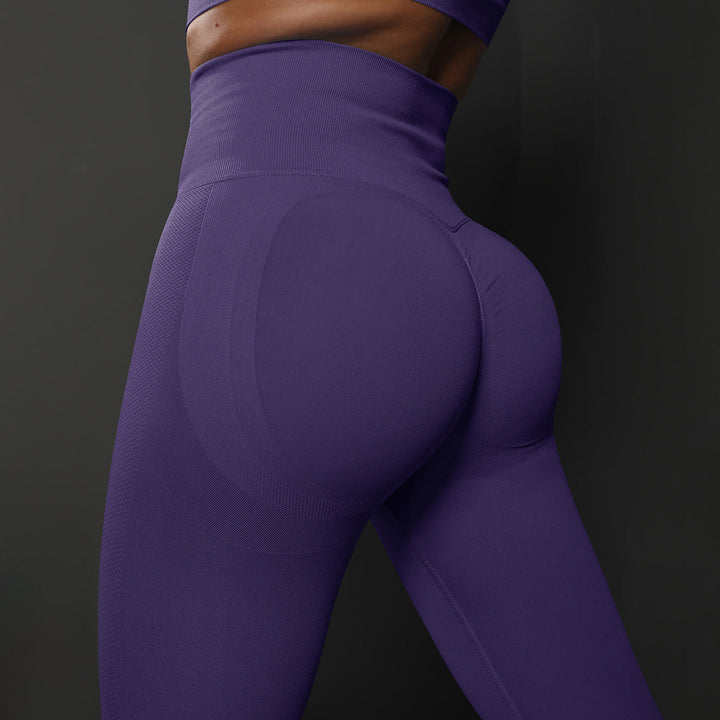 Translation missing: en.Size S Dark Purple Seamless High-Waisted Yoga Pants for Women - Lift Workout Leggings for Running, Gym, and Fitness