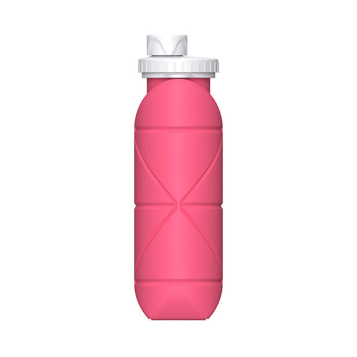 Translation missing: en.Pink Portable Silicone Collapsible Water Bottle - Foldable Sports Cup for Cycling and Outdoor Fitness