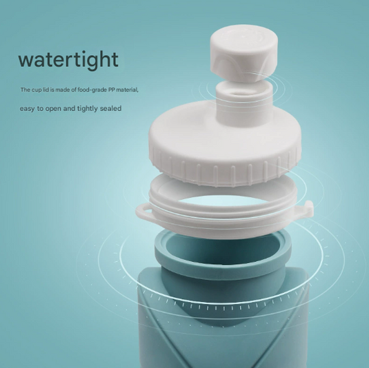 Translation missing: en.Pink Portable Silicone Collapsible Water Bottle - Foldable Sports Cup for Cycling and Outdoor Fitness