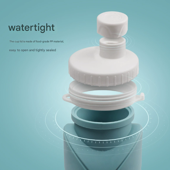 Translation missing: en.Pink Portable Silicone Collapsible Water Bottle - Foldable Sports Cup for Cycling and Outdoor Fitness