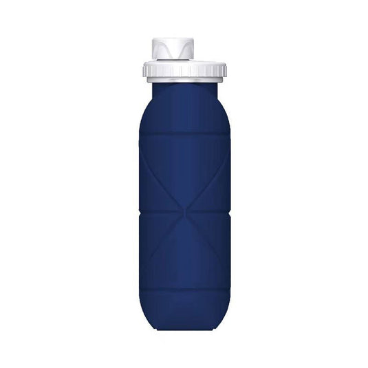 Translation missing: en.Dark-blue Portable Silicone Collapsible Water Bottle - Foldable Sports Cup for Cycling and Outdoor Fitness