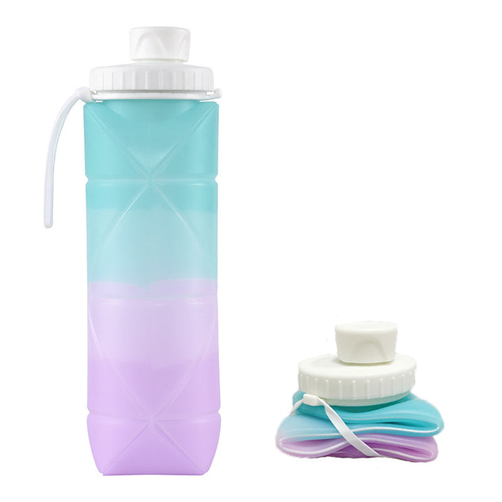 Translation missing: en.Blue-purple Portable Silicone Collapsible Water Bottle - Foldable Sports Cup for Cycling and Outdoor Fitness