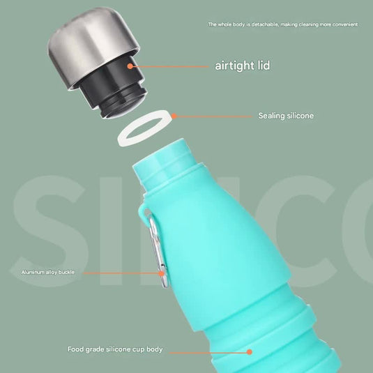 Translation missing: en.Camouflage pink Collapsible Silicone Water Bottle - Portable Sports Hydration Flask with Carabiner, 550ml/300ml