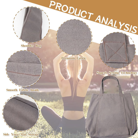 Translation missing: en.Yoga Mat Tote Bag - Durable Canvas Shoulder Bag for Outdoor Workouts &amp; Travel(Khaki)