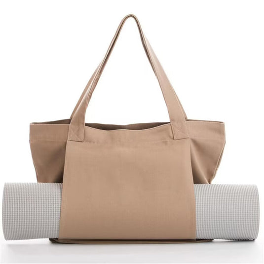 Translation missing: en.Yoga Mat Tote Bag - Durable Canvas Shoulder Bag for Outdoor Workouts &amp; Travel(Apricot)