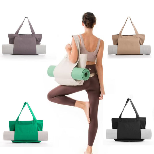 Translation missing: en.Yoga Mat Tote Bag - Durable Canvas Shoulder Bag for Outdoor Workouts &amp; Travel(Apricot)