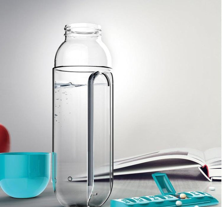 Translation missing: en.2pc 2-in-1 Water Bottle with 7-Day Pill Organizer - 600ml BPA-Free, Portable &amp; Leakproof(black)