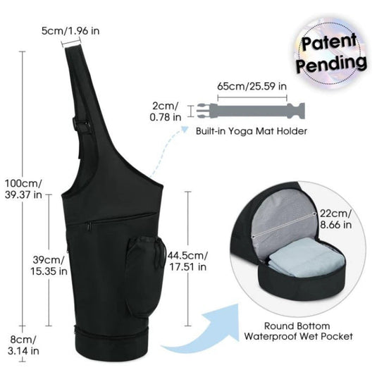 Translation missing: en.Green All-in-One Yoga Sling Bag - Fits Mat &amp; Gear, Large Opening, Side Pockets