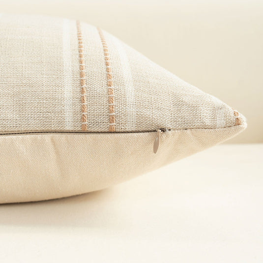 Translation missing: en.Textured Vertical Striped Pillowcases - Scandinavian Home Decor Accents (Beige Stripes Pair - 45x45cm)