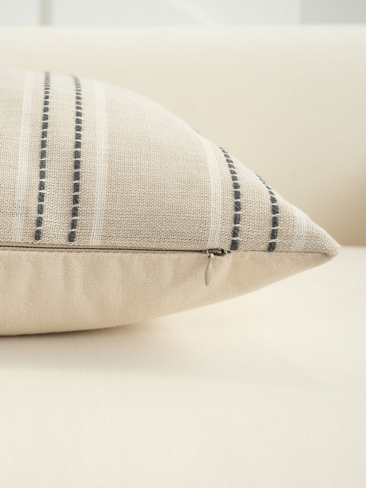 Translation missing: en.Textured Vertical Striped Pillowcases - Scandinavian Home Decor Accents (Grey Stripes Pair - 45x45cm)
