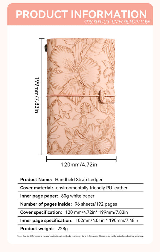 Translation missing: en.Green 2-Pack Vintage Floral Embossed PU Leather Journals - 192 Pages Each