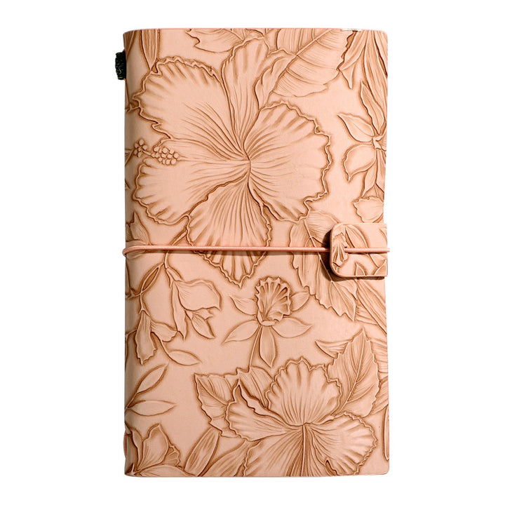 Translation missing: en.Pink 2-Pack Vintage Floral Embossed PU Leather Journals - 192 Pages Each