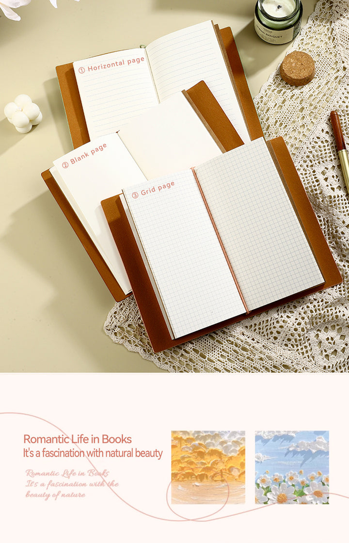 Translation missing: en.Pink 2-Pack Vintage Floral Embossed PU Leather Journals - 192 Pages Each