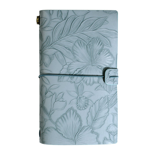 Translation missing: en.Light blue 2-Pack Vintage Floral Embossed PU Leather Journals - 192 Pages Each