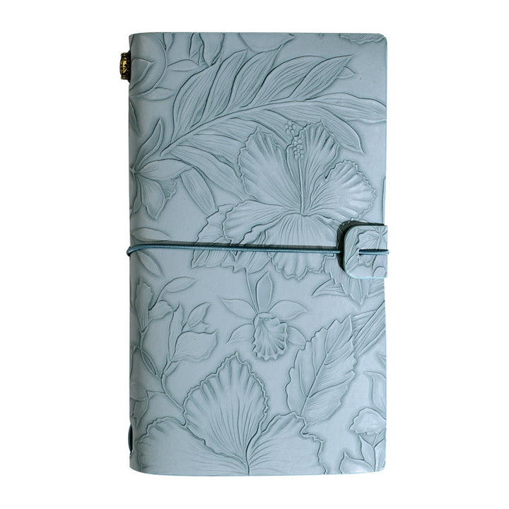 Translation missing: en.Light blue 2-Pack Vintage Floral Embossed PU Leather Journals - 192 Pages Each