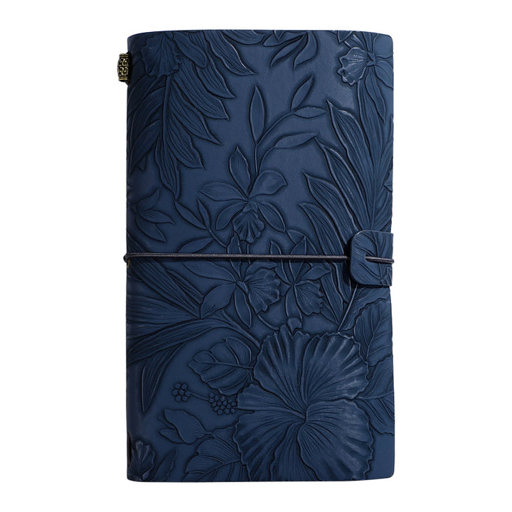Translation missing: en.Dark blue 2-Pack Vintage Floral Embossed PU Leather Journals - 192 Pages Each