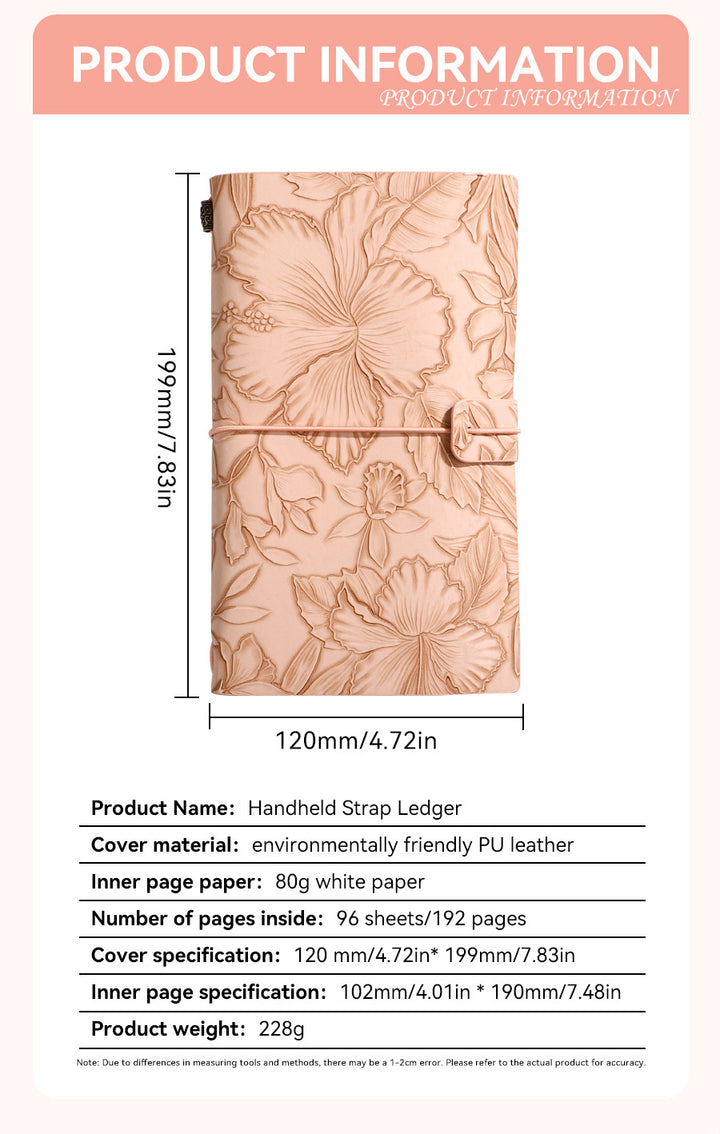 Translation missing: en.Purple 2-Pack Vintage Floral Embossed PU Leather Journals - 192 Pages Each