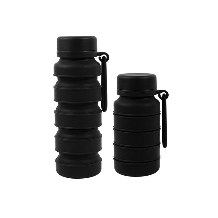 Translation missing: en.Black Collapsible Silicone Water Bottle - 510ml Portable Food-Grade Travel &amp; Sports Drink Flask