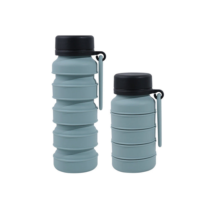 Translation missing: en.Blue and Black Collapsible Silicone Water Bottle - 510ml Portable Food-Grade Travel &amp; Sports Drink Flask