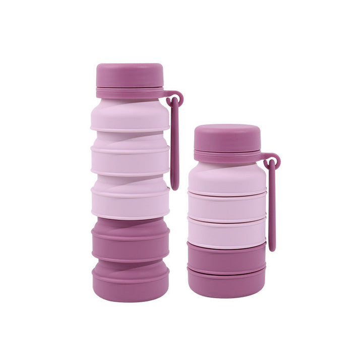 Translation missing: en.Pink Collapsible Silicone Water Bottle - 510ml Portable Food-Grade Travel &amp; Sports Drink Flask