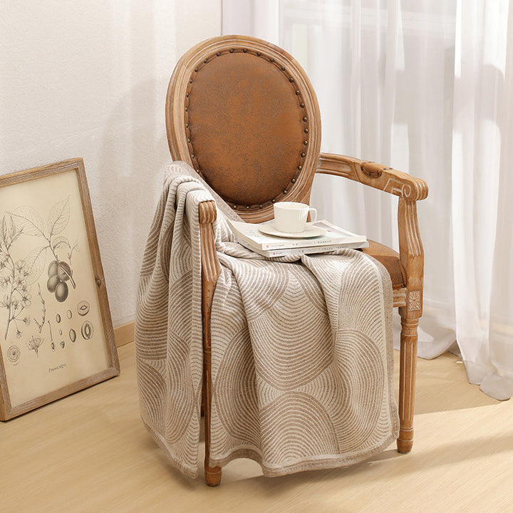Translation missing: en.Khaki Luxurious Paisley Jacquard Throw Blanket - Soft Wool Blend with Tassels, 120x150cm, Lightweight Sofa &amp; Nap Blanket