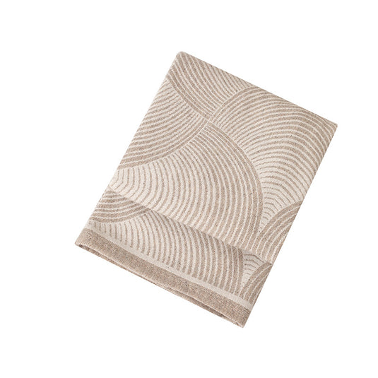 Translation missing: en.Khaki Luxurious Paisley Jacquard Throw Blanket - Soft Wool Blend with Tassels, 120x150cm, Lightweight Sofa &amp; Nap Blanket