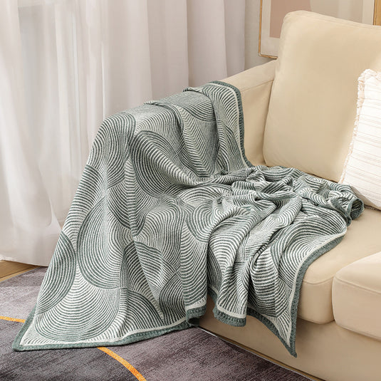 Translation missing: en.Green Luxurious Paisley Jacquard Throw Blanket - Soft Wool Blend with Tassels, 120x150cm, Lightweight Sofa &amp; Nap Blanket