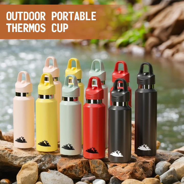Translation missing: en.Pink 480ml Insulated Stainless Steel Water Bottle - Leakproof One-Click Lid Thermal Flask for Hot &amp; Cold Drinks
