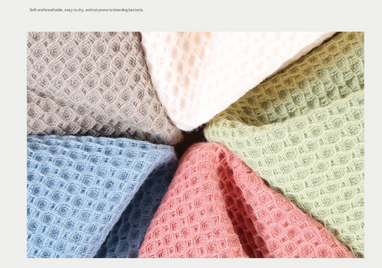 Translation missing: en.Green Premium 3-Piece Waffle Weave Cotton Towel Set - Lightweight, Quick-Dry &amp; Absorbent - Bath, Hand, Face Cloth