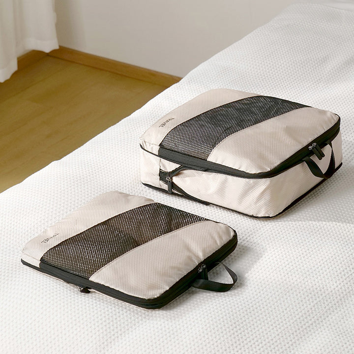 Translation missing: en.Black Premium 6-Piece Compression Packing Cubes Set - Lightweight Polyester Travel Organizers for Luggage, Includes Shoe Bag &amp; Toiletry Pouch