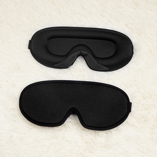 Translation missing: en.Black Set of 2 3D Contoured Sleep Eye Masks - Total Blackout Memory Foam Blindfold with Lycra