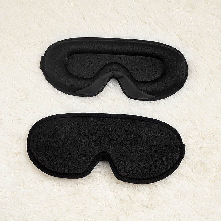 Translation missing: en.Black Set of 2 3D Contoured Sleep Eye Masks - Total Blackout Memory Foam Blindfold with Lycra