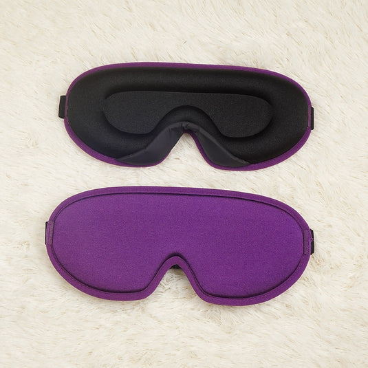 Translation missing: en.Purple Set of 2 3D Contoured Sleep Eye Masks - Total Blackout Memory Foam Blindfold with Lycra