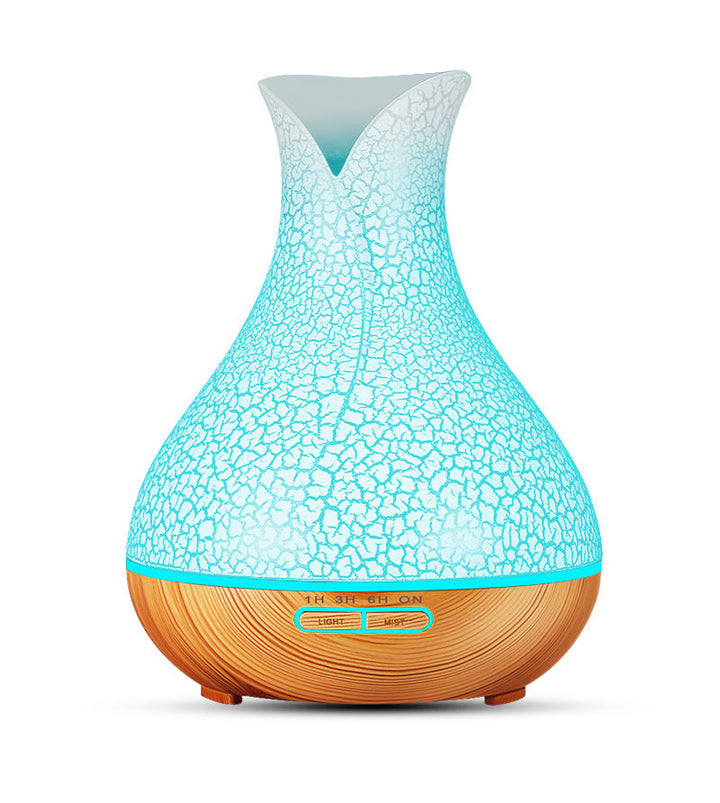 Translation missing: en.Blue Crack 500ml Wood-Grain Essential Oil Aroma Diffuser with Lattice Design and Humidifier