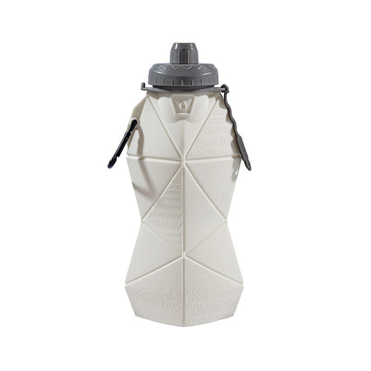 Translation missing: en.White and Grey Cup Lid Ultimate Foldable Silicone Water Bottle - Lightweight Leakproof Travel &amp; Sports Hydration - 700ml