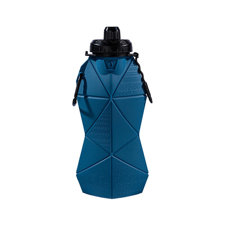 Translation missing: en.Blue and Black Cup Lid Ultimate Foldable Silicone Water Bottle - Lightweight Leakproof Travel &amp; Sports Hydration - 700ml