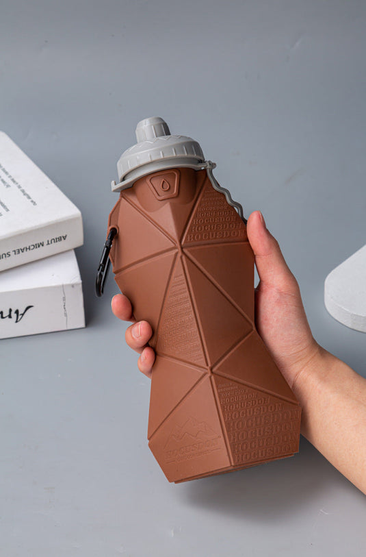 Translation missing: en.Blue and Black Cup Lid Ultimate Foldable Silicone Water Bottle - Lightweight Leakproof Travel &amp; Sports Hydration - 700ml