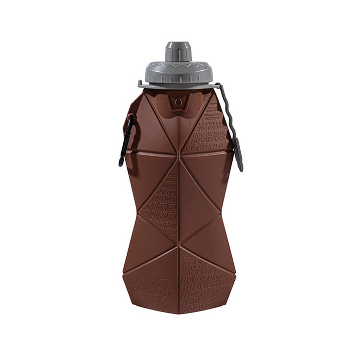 Translation missing: en.Brown and Grey Cup Lid Ultimate Foldable Silicone Water Bottle - Lightweight Leakproof Travel &amp; Sports Hydration - 700ml