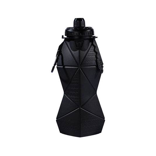 Translation missing: en.Black and Black Cup Lid Ultimate Foldable Silicone Water Bottle - Lightweight Leakproof Travel &amp; Sports Hydration - 700ml