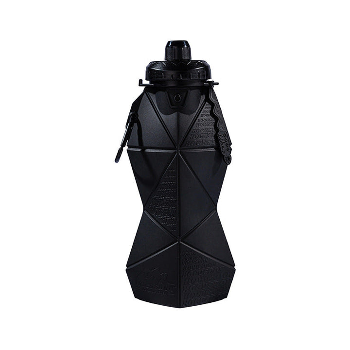 Translation missing: en.Black and Black Cup Lid Ultimate Foldable Silicone Water Bottle - Lightweight Leakproof Travel &amp; Sports Hydration - 700ml