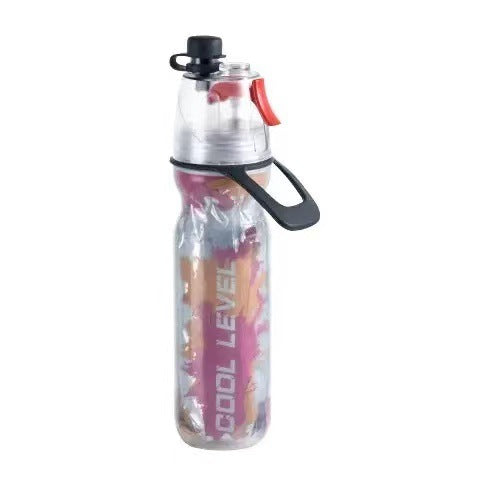 Translation missing: en.Red 500ML Insulated Sports Water Bottle with Cooling Mist - Triple-Layer Design Keeps Drinks Cold for Hours - Portable PE Misting Bottle