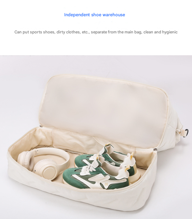 Translation missing: en.Green Stylish Quilted Duffel Bag for Travel &amp; Gym - Large Capacity Weekender with Shoe Compartment and Wet Pocket